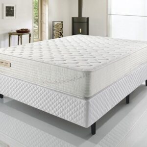Conjunto Box Casal Ecoline D33 Branco Malha Espuma 138x188xx50cm