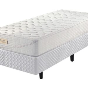 Conjunto Box Solteiro Ecoline D33 Branco Malha Espuma 088x188x50cm