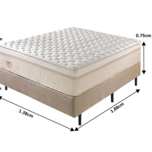 conjunto box double flex mola ensacada wide low casal 138x188x75cm 9069