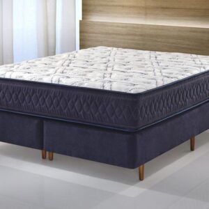 Conjunto Box Queen High Density II Azul Mola Superlastic 158x198x56cm