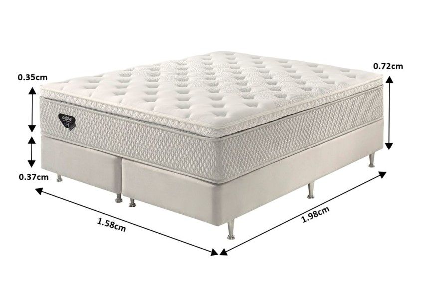 Conjunto Box Queen Paradise Molas Ensacadas PZ3 158x198x72cm 5 conjunto box paradise molas ensacadas pz3 queen