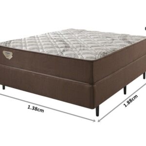 conjunto box relax adorabile linho marrom molas ensacadas wide casal 138x188x66cm 1775