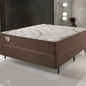 Conjunto Box Casal Relax Adorabile Linho Marrom Molas Ensacadas 138x188x51cm