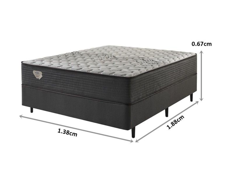 Conjunto Box Casal Relax Comfort Molas Ensacadas 138x188x55cm 4 conjunto box relax comfort molas ensacadas wide casal