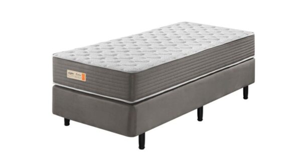 conjunto box solteiro ecoline d45 espuma cinza veludine