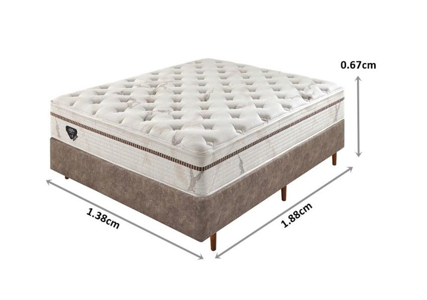 Conjunto Box Casal Suave Molas Ensacadas 138x188x67cm 4 conjunto box suave molas ensacadas wide casal