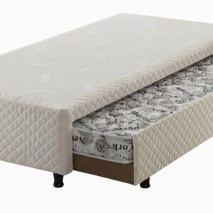 Somiê Auxiliar Casal de Espuma Bege Bordado 138x188x36cm