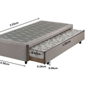 somie auxiliar espuma solteiro cinza chumbo liso 096x203x36cm 9064