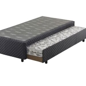Somiê Auxiliar Espuma Solteiro Preto Bordado 088x188x36cm