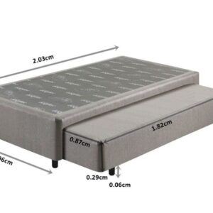 somie auxiliar mola solteiro cinza chumbo liso 096x203x36cm 9321