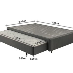 Somiê Auxiliar Mola Solteiro Linho Grafite Malha 088x188x36cm 3 somie auxiliar mola solteiro linho grafite malha 088x188x36cm 8263