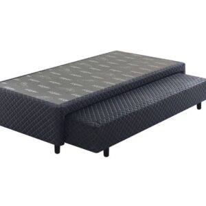 Somiê Auxiliar Mola de Casal Marrom Bordado 138x188x36cm