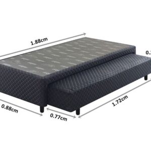 Somiê Auxiliar Mola Solteiro Marrom Bordado 088x188x36cm 3 somie auxiliar mola solteiro marrom bordado 088x188x36cm 9629