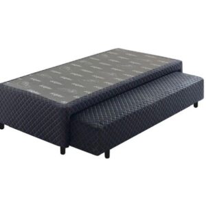 Somiê Auxiliar Mola Solteiro Preto Bordado 088x188x36cm