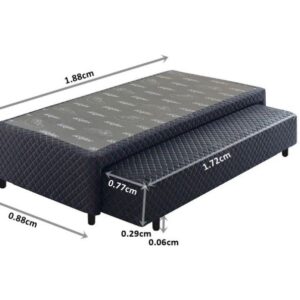 somie auxiliar mola solteiro preto bordado 088x188x36cm 9565