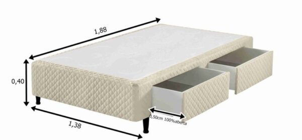 somie cama 2 gavetas casal bege bordado