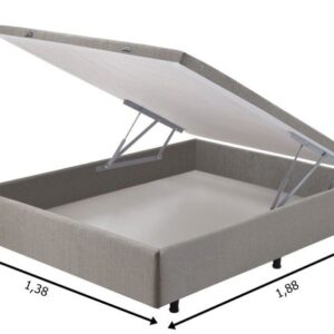 somie cama bau frontal casal cinza chumbo liso 138x188x46cm 1735
