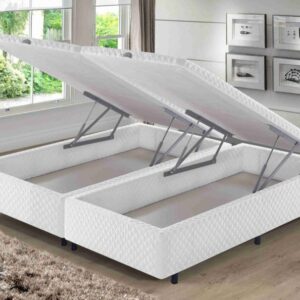 Somiê Baú King Frontal Branco Bordado 193x203x46cm