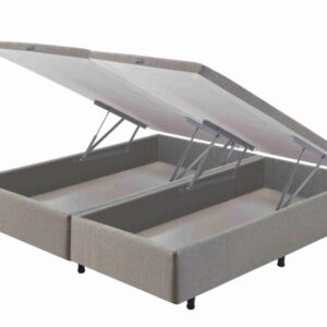 Somiê Baú King Frontal Cinza Chumbo Liso 193x203x46cm 3 somie cama bau frontal queen cinza chumbo liso 158x198x46cm 4581