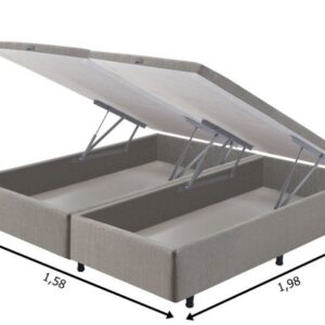 Somiê Baú Queen Frontal Cinza Chumbo Liso 158x198x46cm 3 somie cama bau frontal queen cinza chumbo liso 158x198x46cm 8690