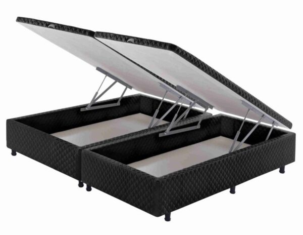 somie cama bau frontal queen preto bordado
