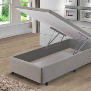 Somiê Baú Solteirão Frontal Cinza Chumbo Liso 096x203x46cm
