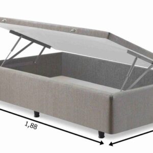 somie cama bau lateral solteiro cinza chumbo liso 088x188x46cm 9784