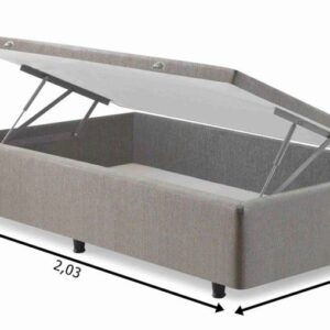 somie cama bau lateral solteiro cinza chumbo liso 096x203x46cm 9848