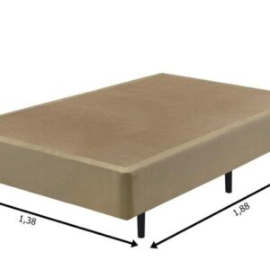 somie cama eco bege veludine liso casal 138x188x40cm 1622