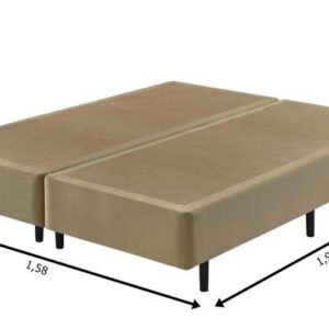 somie cama eco bege veludine liso queen 158x198x40cm 7404
