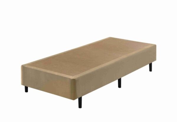 somie cama eco bege veludine liso solteiro