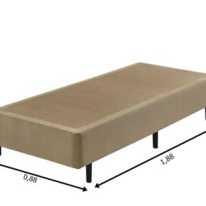 somie cama eco bege veludine liso solteiro 088x188x40cm 6309