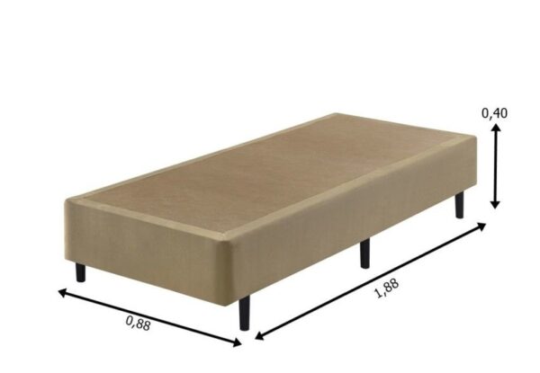 somie cama eco bege veludine liso solteiro