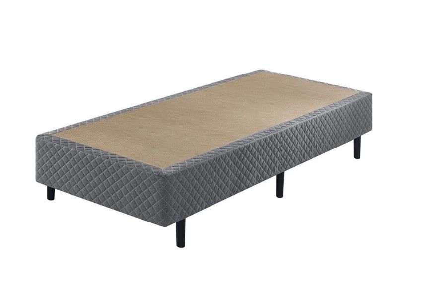 Somiê ECO Cinza Chumbo Bordado Solteiro 088x188x40cm 1 somie eco cinza chumbo bordado solteiro