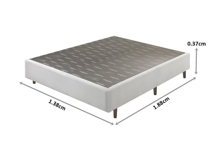 Somiê UNI Veludine Perolado Casal 138x188x37cm 2 somie eco veludine perolado casal