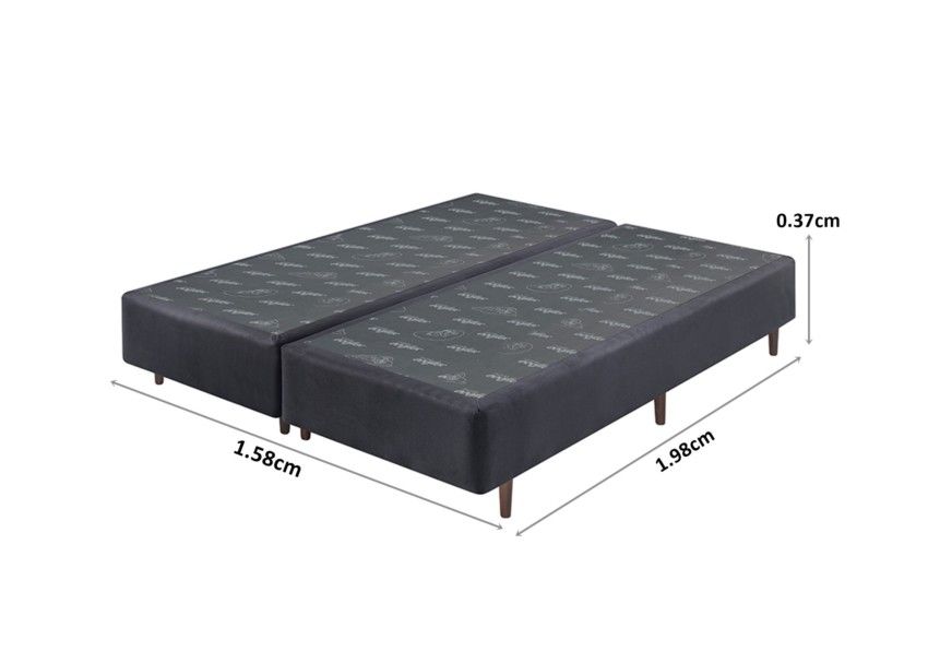 Somiê UNI Azul Marinho Queen 158x198x37cm 2 somie uni azul marinho queen