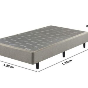 somie uni cinza chumbo liso casal 138x188x37cm 9681