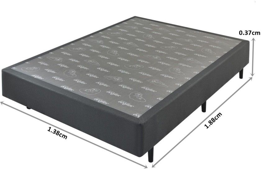 Somiê UNI Linho Grafite Casal 138x188x37cm 2 somie uni linho grafite casal