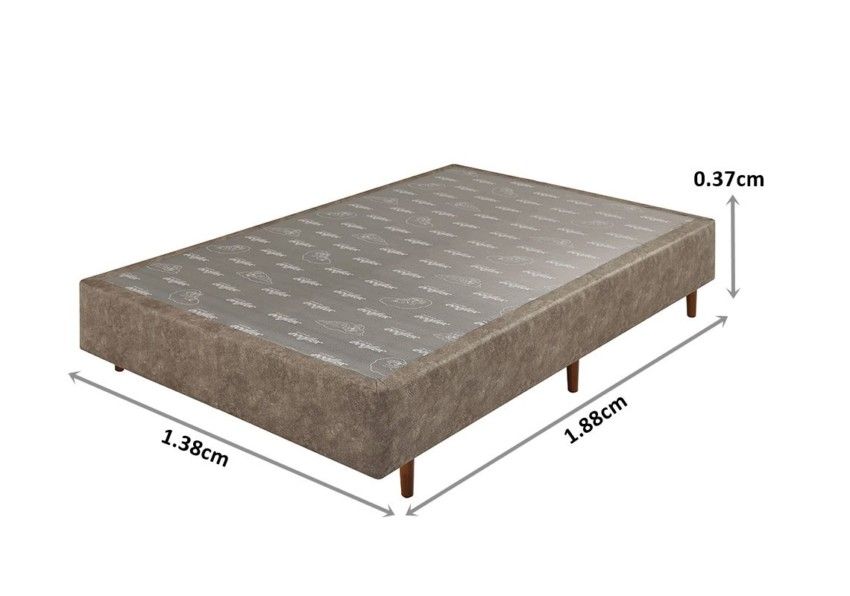 Somiê UNI Marrom Mescla Liso Casal 138x188x37cm 2 somie uni marrom mescla liso casal