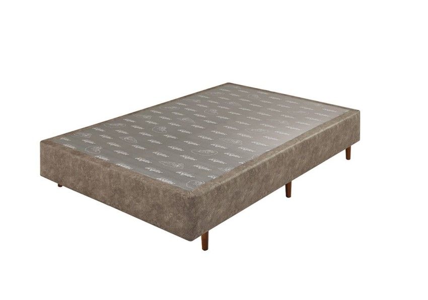 Somiê UNI Marrom Mescla Liso Casal 138x188x37cm 1 somie uni marrom mescla liso casal