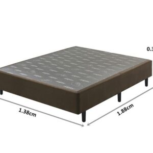 somie uni marrom veludine liso casal 138x188x37cm 5182