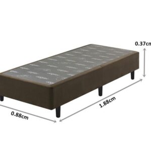 somie uni marrom veludine liso solteiro 088x188x37cm 9340