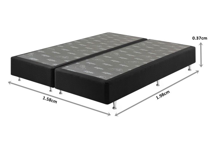 Somiê UNI Preto Liso Queen 158x198x37cm 2 somie uni preto liso queen