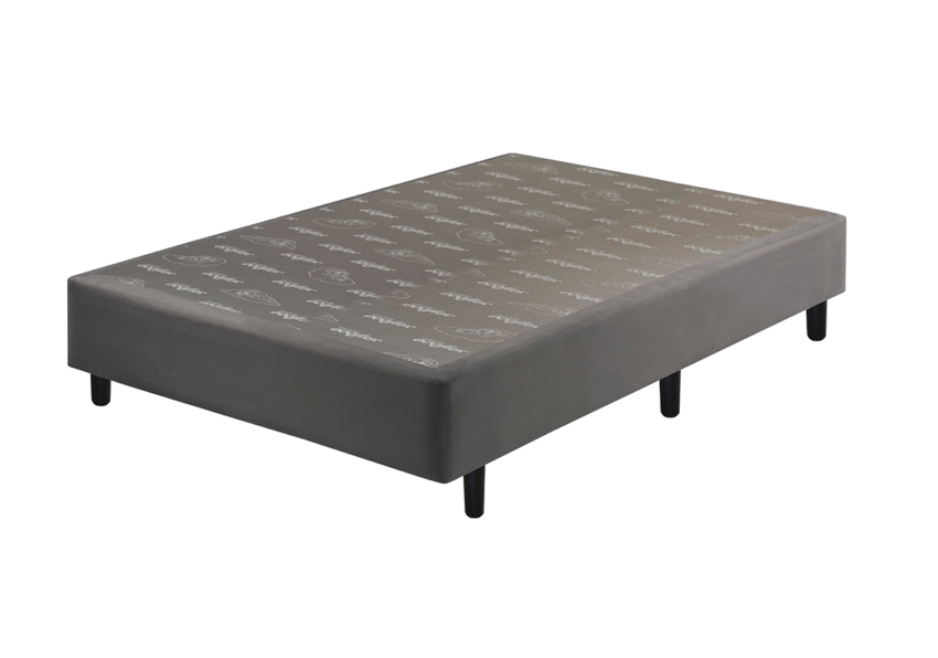 Somiê UNI Veludine Cinza Liso Casal 138x188x37cm 1 somie uni veludine cinza liso casal