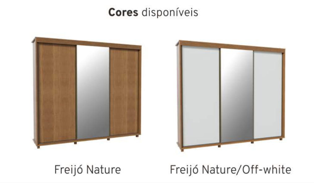 Guarda-roupas Premium 03 Portas de Correr 2,66m 100% MDF Freijó 4 Captura de Tela 2025 11 05 as 11.27.47