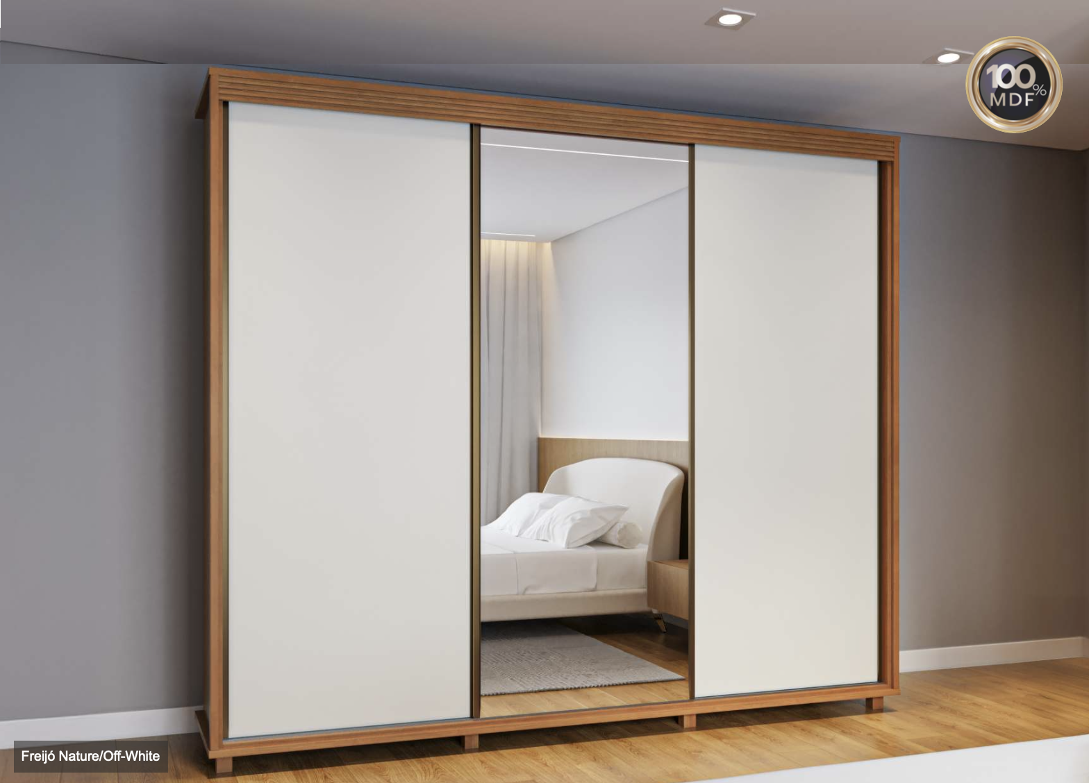 Guarda-roupas Premium 03 Portas de Correr 2,66m 100% MDF Freijó 3 Captura de Tela 2025 11 05 as 11.28.51