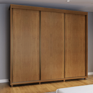 Guarda-roupas Premium 03 Portas de Correr 2,66m 100% MDF Freijó
