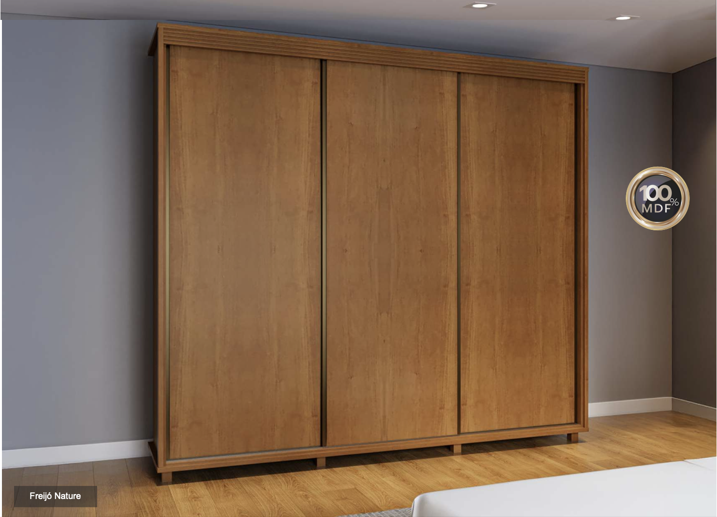 Guarda-roupas Premium 03 Portas de Correr 2,66m 100% MDF Freijó 1 Captura de Tela 2025 11 05 as 11.40.55