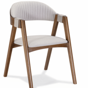 Cadeira Luiza Madeira Maciça Encosto laminado Courino Marrom